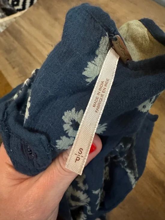 Free People Black Floral Tiered Boho Mini Dress - Picture 4 of 8